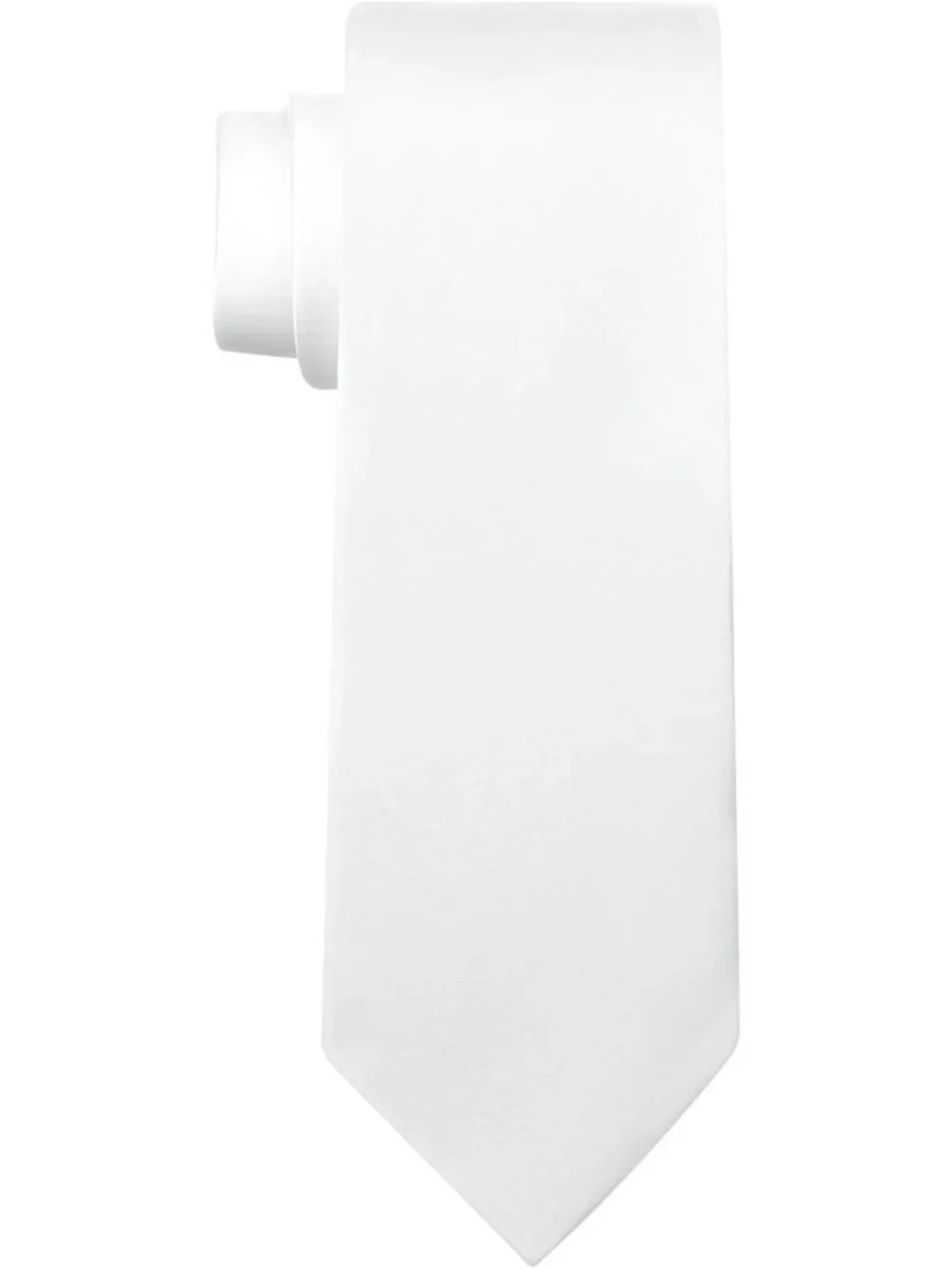 Men's White Solid Microfiber Plain Formal Silk Necktie For Business Dress Tie